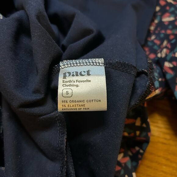 Pact Organic Blue Cotton Dress Size Small Small Fit Flare Pockets Sustainable - Picture 6 of 8